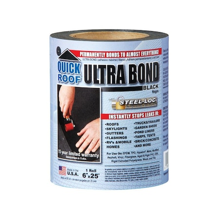 Quick Roof Quick Roof Ultra Bond 6 in. W X 25 ft. L Tape Self-Adhesive Roof Repair Black UBB625